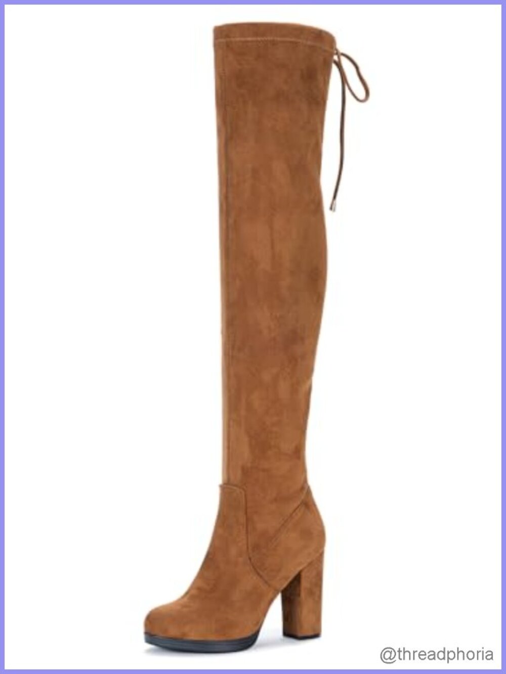Faux Suede Thigh High Over The Knee Chunky Heel Platform Boots